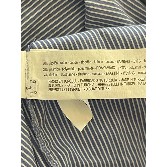 Zara Woman Cotton Elastic Off-the-Shoulder Striped Blouse Size Small - Picture 6 of 6
